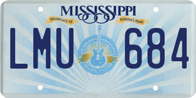 MS license plate LMU684