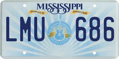MS license plate LMU686