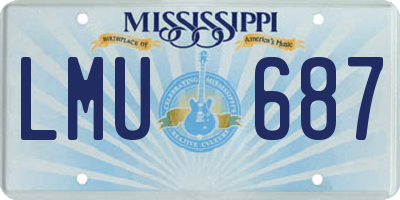 MS license plate LMU687