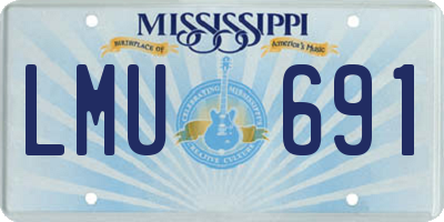 MS license plate LMU691
