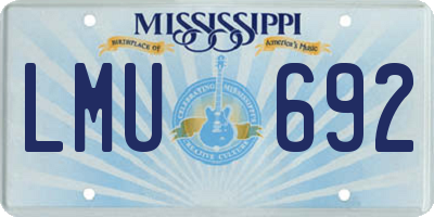 MS license plate LMU692