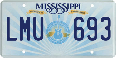MS license plate LMU693
