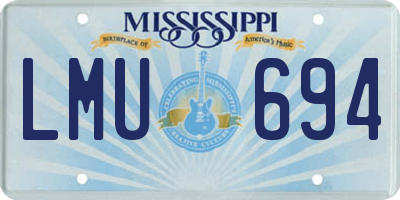 MS license plate LMU694