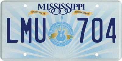 MS license plate LMU704