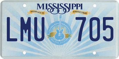 MS license plate LMU705