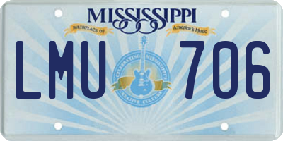 MS license plate LMU706