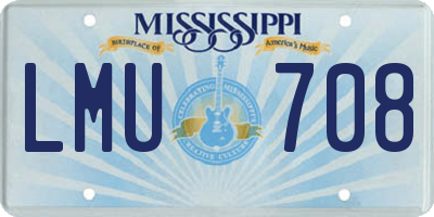 MS license plate LMU708