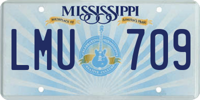 MS license plate LMU709