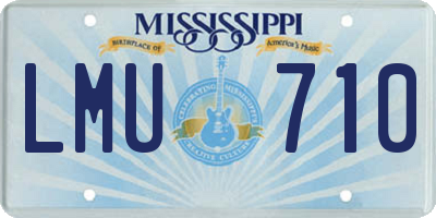MS license plate LMU710