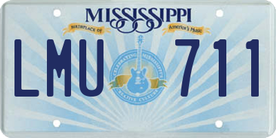 MS license plate LMU711