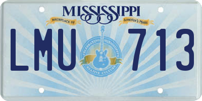 MS license plate LMU713
