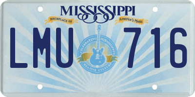 MS license plate LMU716