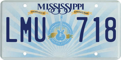 MS license plate LMU718