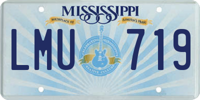 MS license plate LMU719