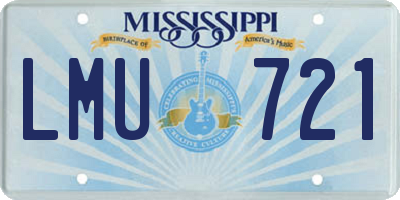 MS license plate LMU721