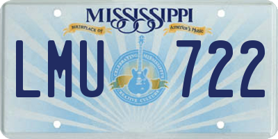 MS license plate LMU722
