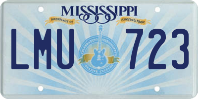 MS license plate LMU723