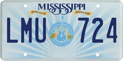 MS license plate LMU724