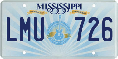MS license plate LMU726