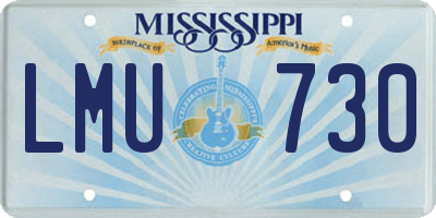 MS license plate LMU730