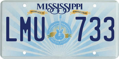 MS license plate LMU733