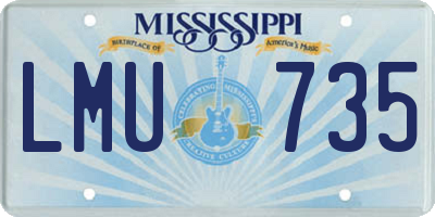MS license plate LMU735