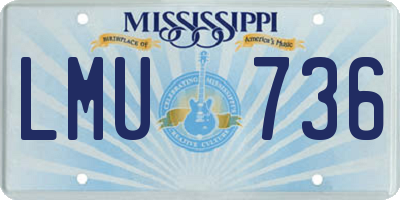 MS license plate LMU736