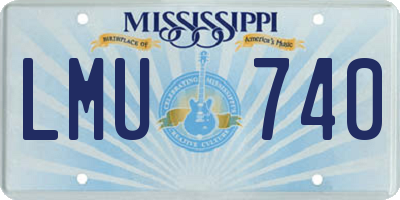 MS license plate LMU740