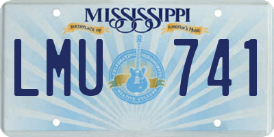 MS license plate LMU741