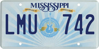 MS license plate LMU742