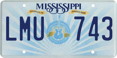 MS license plate LMU743