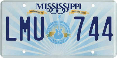 MS license plate LMU744