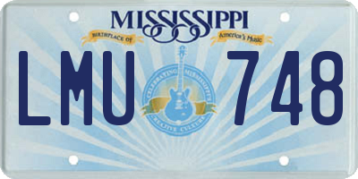 MS license plate LMU748