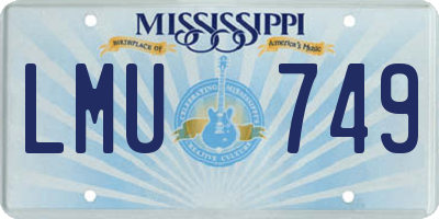 MS license plate LMU749