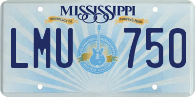 MS license plate LMU750
