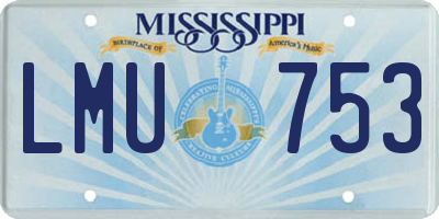MS license plate LMU753