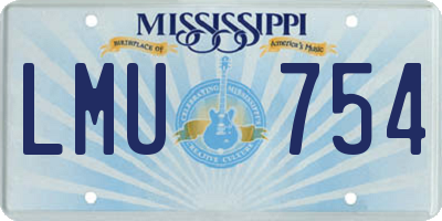 MS license plate LMU754