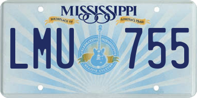 MS license plate LMU755