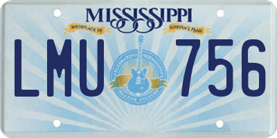MS license plate LMU756