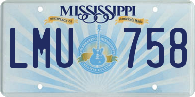 MS license plate LMU758