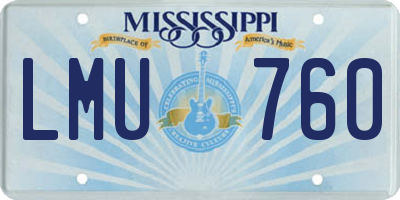 MS license plate LMU760