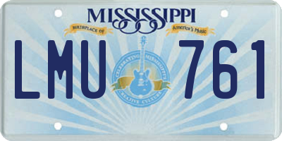 MS license plate LMU761