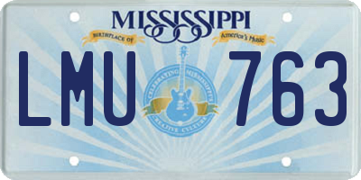 MS license plate LMU763