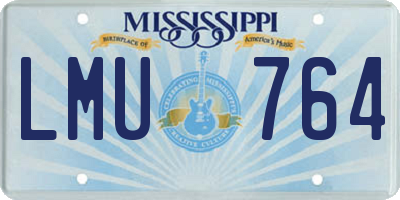 MS license plate LMU764