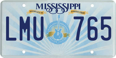 MS license plate LMU765
