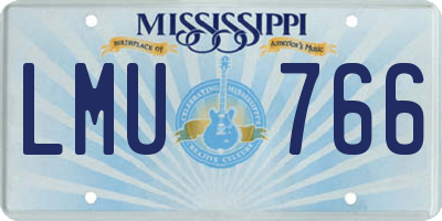 MS license plate LMU766