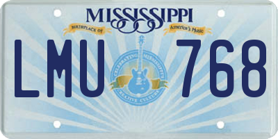 MS license plate LMU768