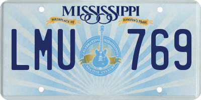 MS license plate LMU769