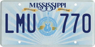 MS license plate LMU770