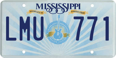 MS license plate LMU771